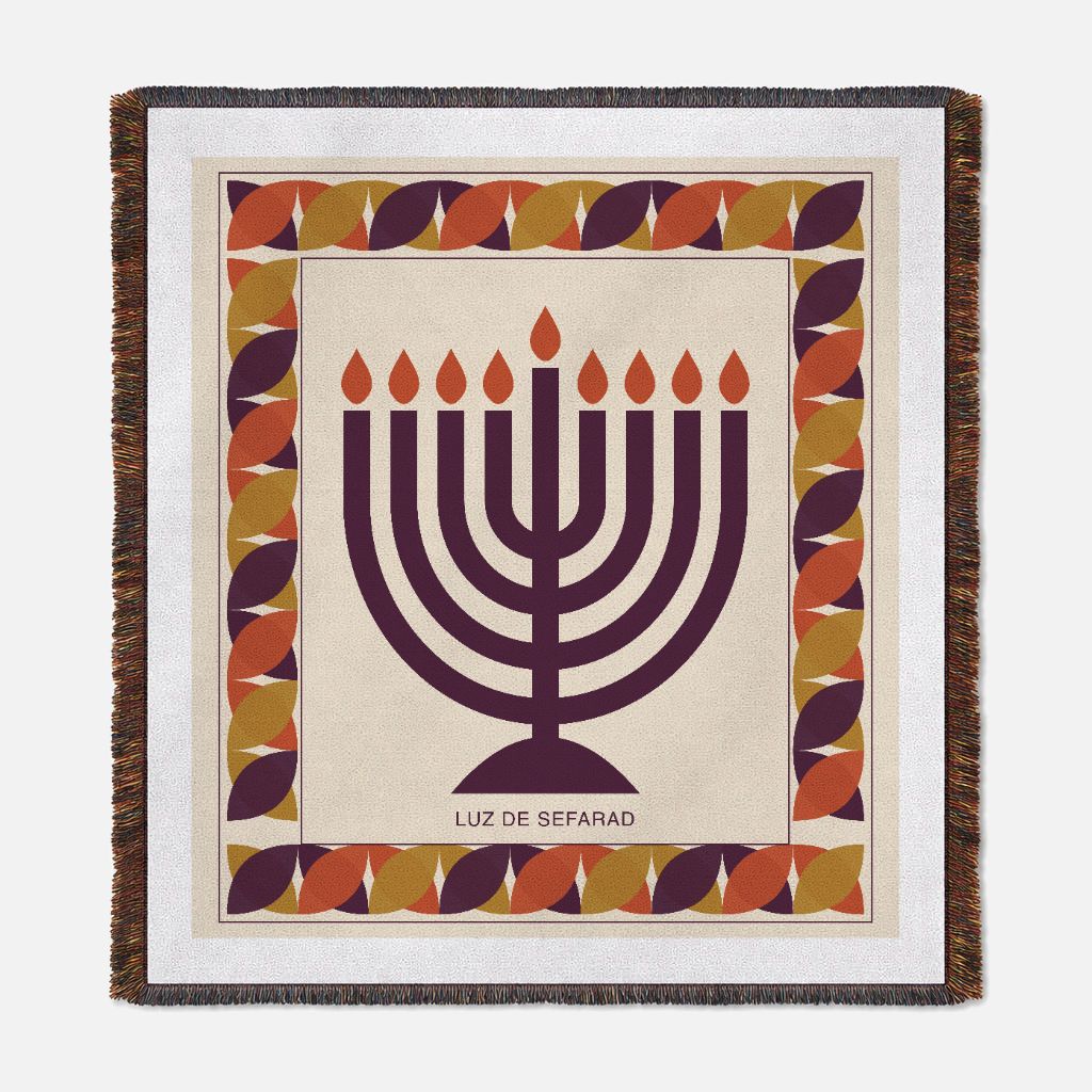 Luz de Sefarad - Woven Hanukkah Throw Blanket | 🪬 Nova Nostalgia Original Design