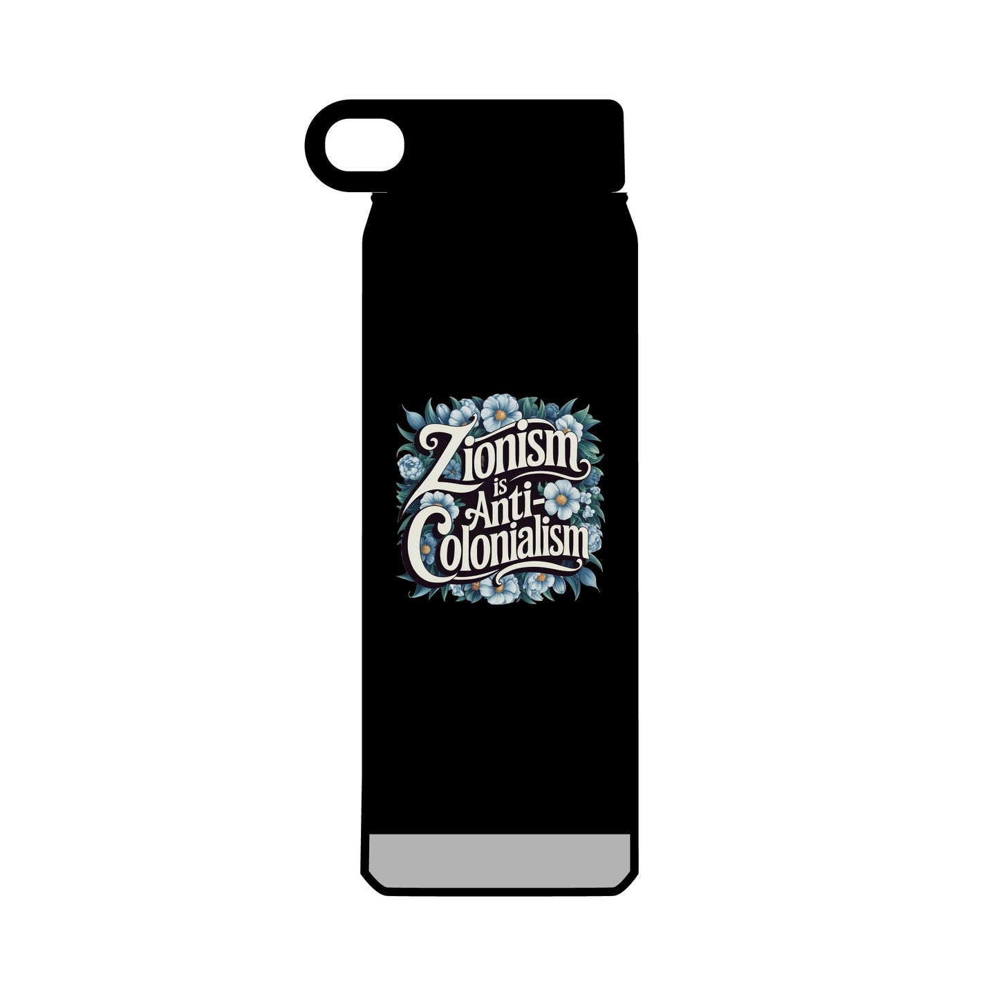 Water Bottle, 32oz - "Zionism is Anti-Colonialism" Flower Design (personalization available!)