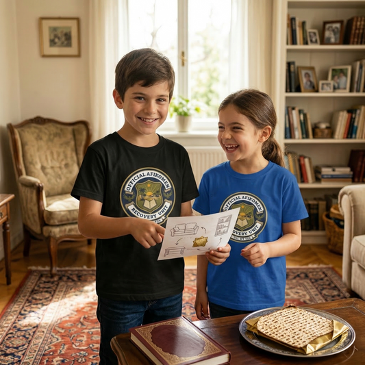 Official Afikoman Recovery Unit™ Kids Tee | Passover Seder Kids Shirt | Nova Nostalgia Original Design