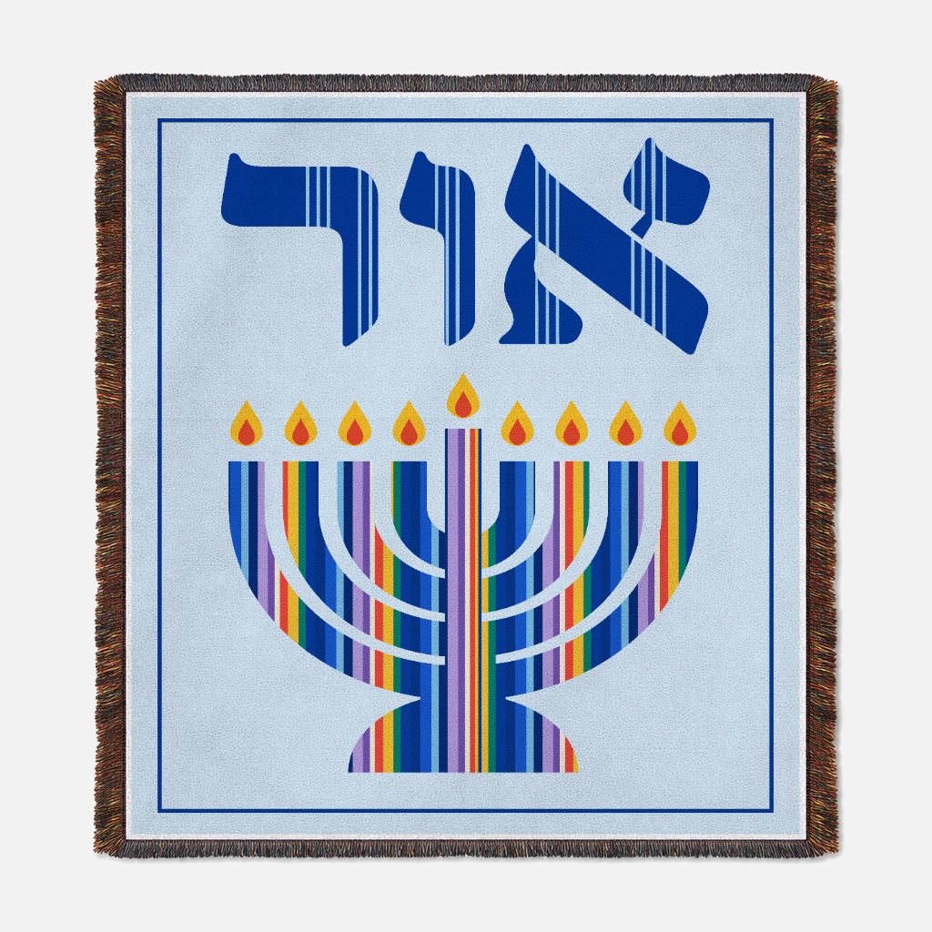 Or (Light) - Woven Hanukkah Throw Blanket Nova Nostalgia Original Design