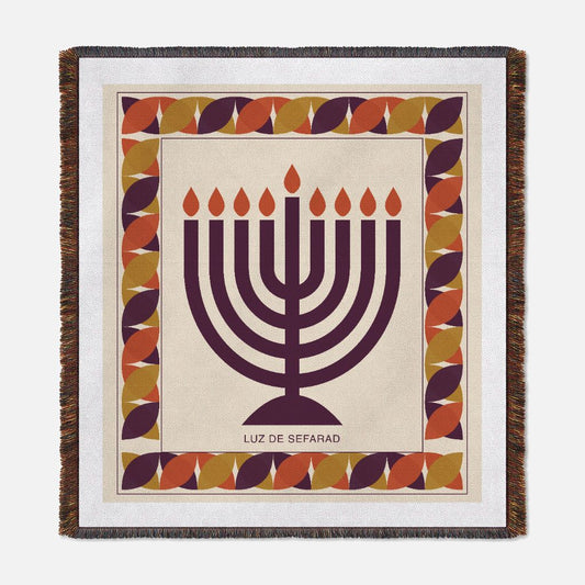 Luz de Sefarad - Woven Hanukkah Throw Blanket  | 🪬 Nova Nostalgia Original Design